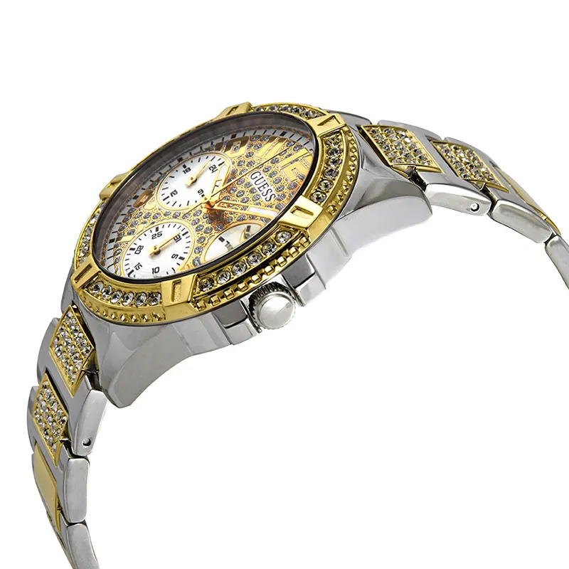 Guess Lady Frontier Crystal Gold Dial Two-tone Ladies Watch | W1156L5